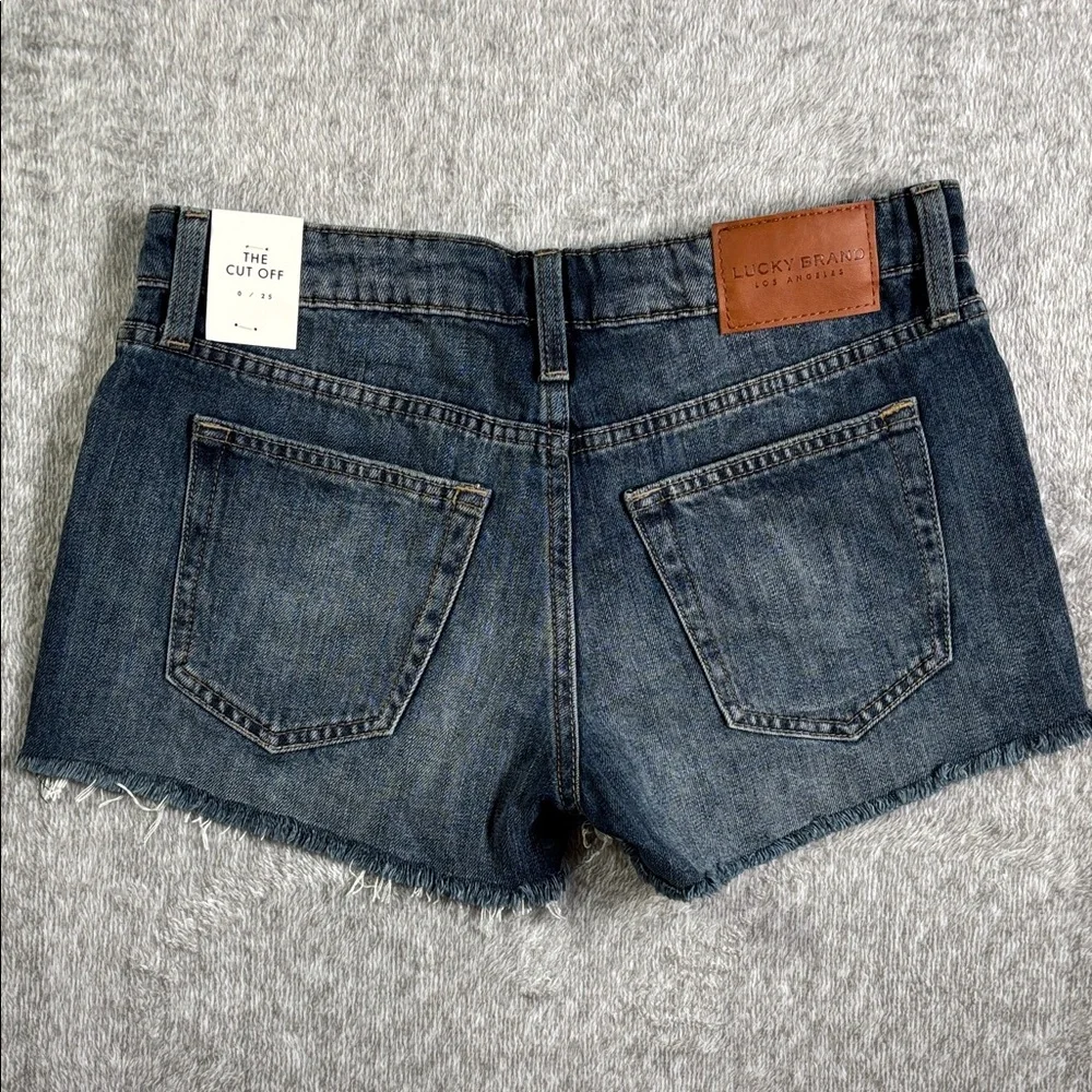 Lucky Brand Women’s Sz0/25 Dark‎ Blue Denim Cutoff Shorts Get Ready For Spring